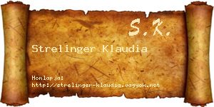 Strelinger Klaudia névjegykártya